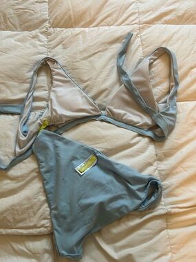 Light Blue Triangle Bikini Set - Women’s Swim Top & Bottom
